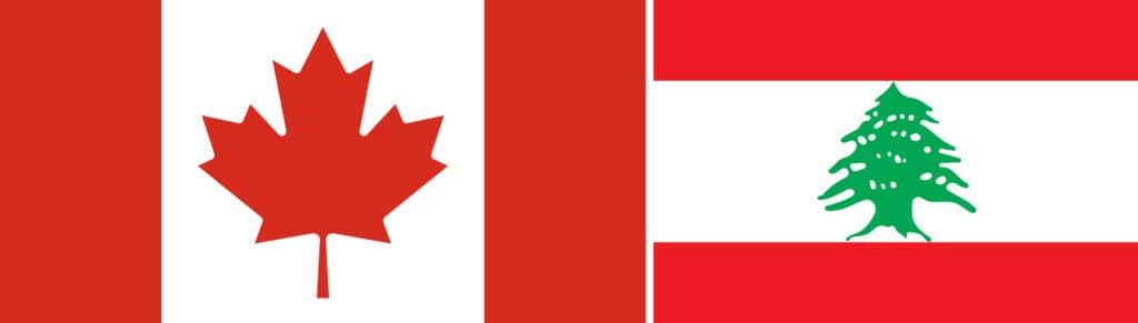 Image of Canadian and Lebanese flags 