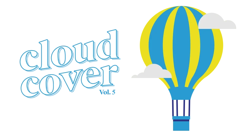 decorative image of a hot air balloon next to text that reads cloud clover vol. 5