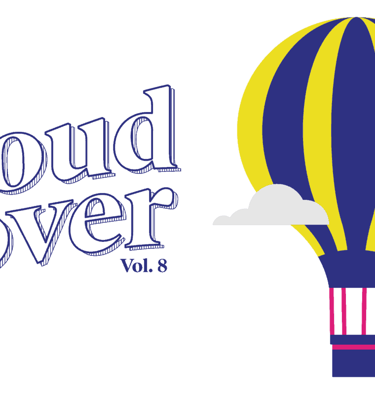 decorative image of a hot air balloon with the text cloud cover vol. 8