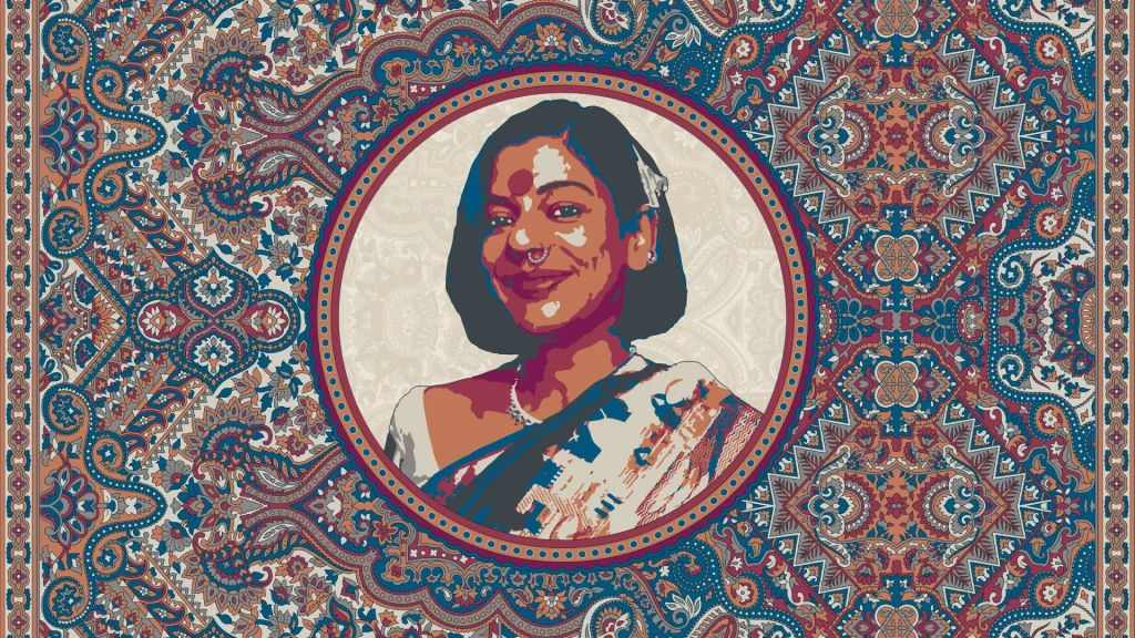 decorative image of Richa with a paisley pattern