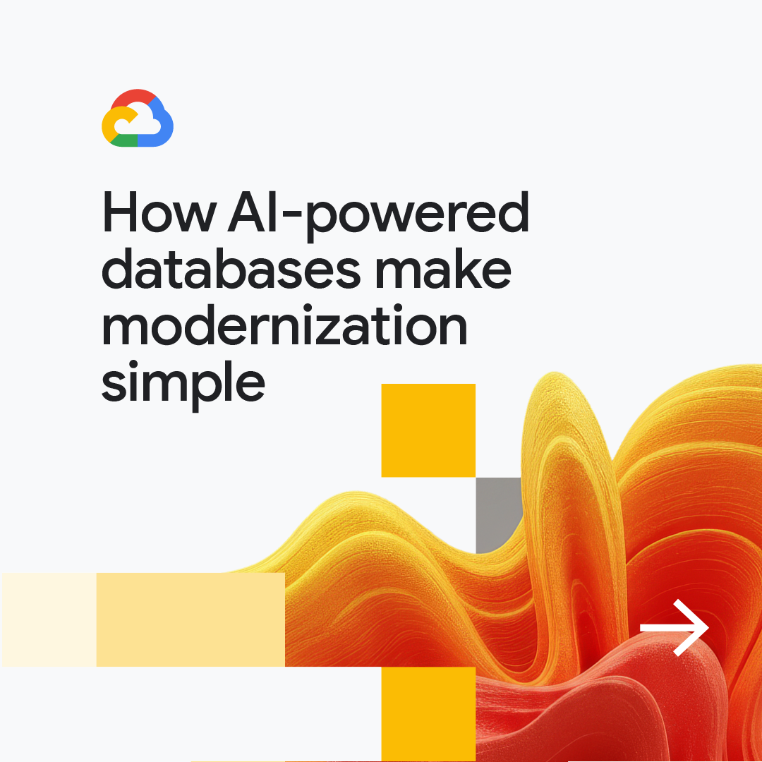 Google AI-powered database management social kit, carousel card 1